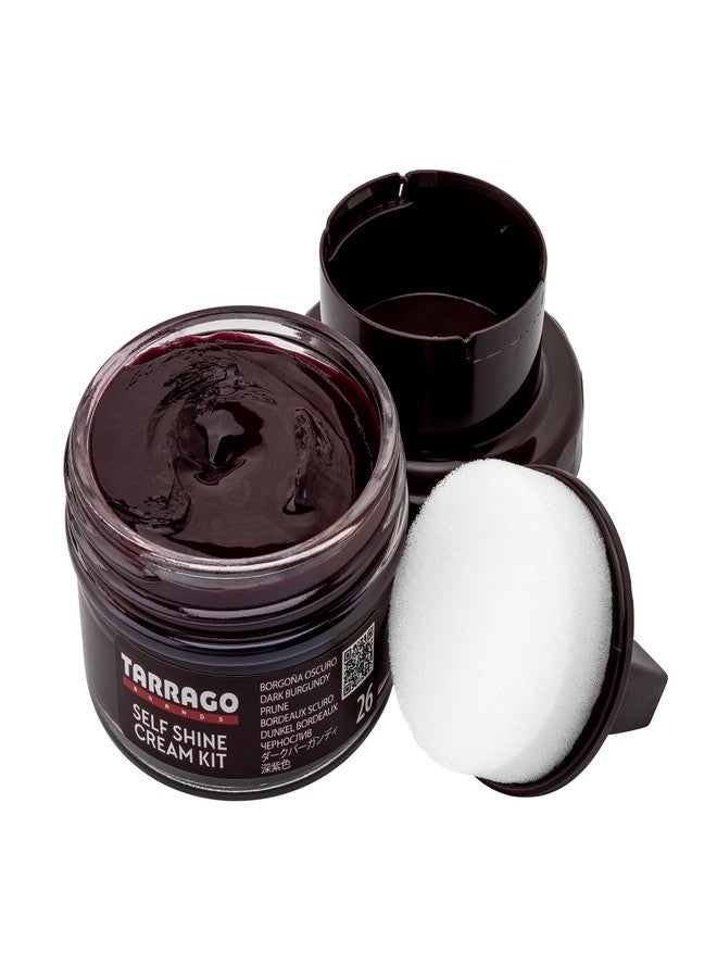 Tarrago Self Shine Shoe Polish with Applicator – Quick Shine Shoe Cream for Leather Boots and Shoes - 1.76 Fl. Oz – Dark Burgundy #26 - Image 1